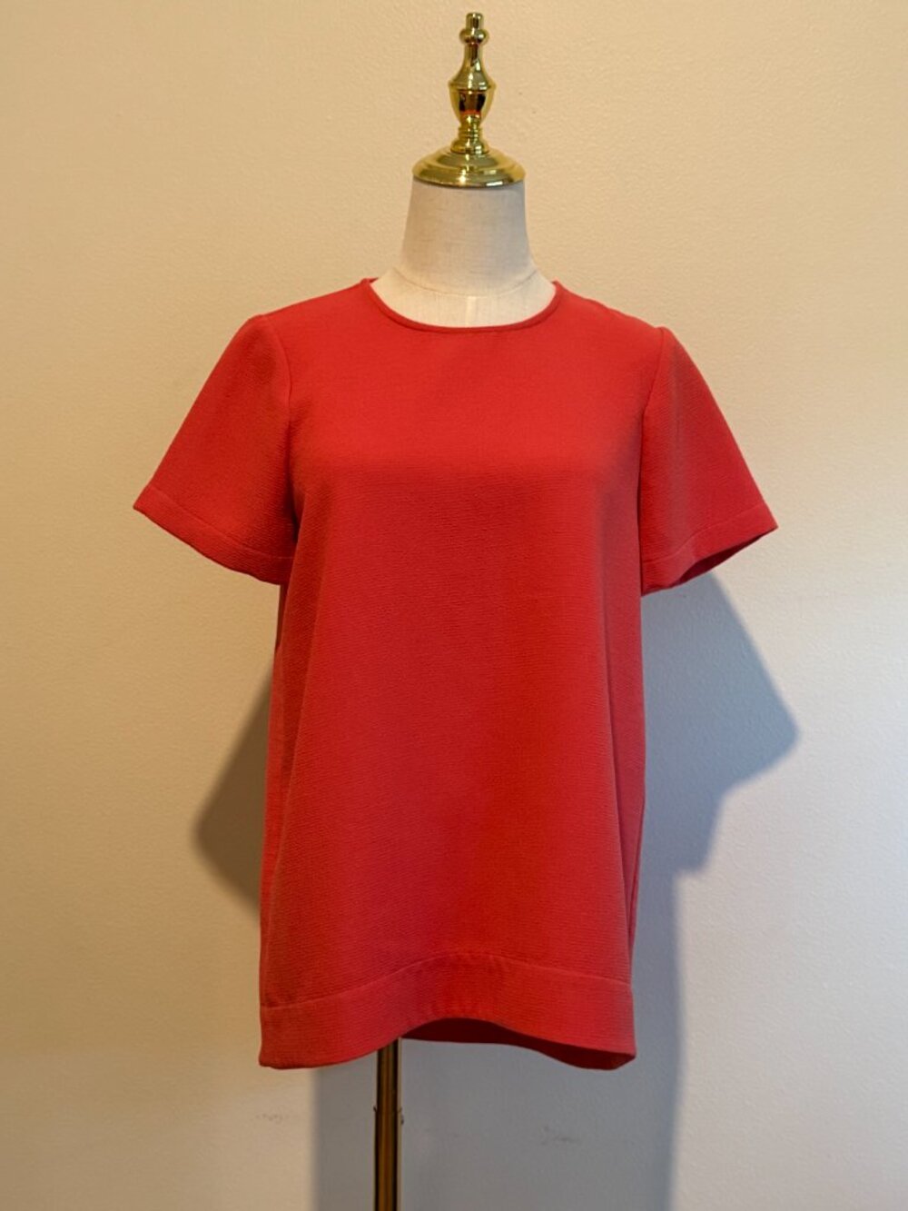Madewell Red Coral Woven Short Sleeve Top Size S - Picture 3 of 9